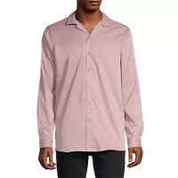 J. Ferrar Satin Mens Long Sleeve Slim Fit Button-Down Shirt