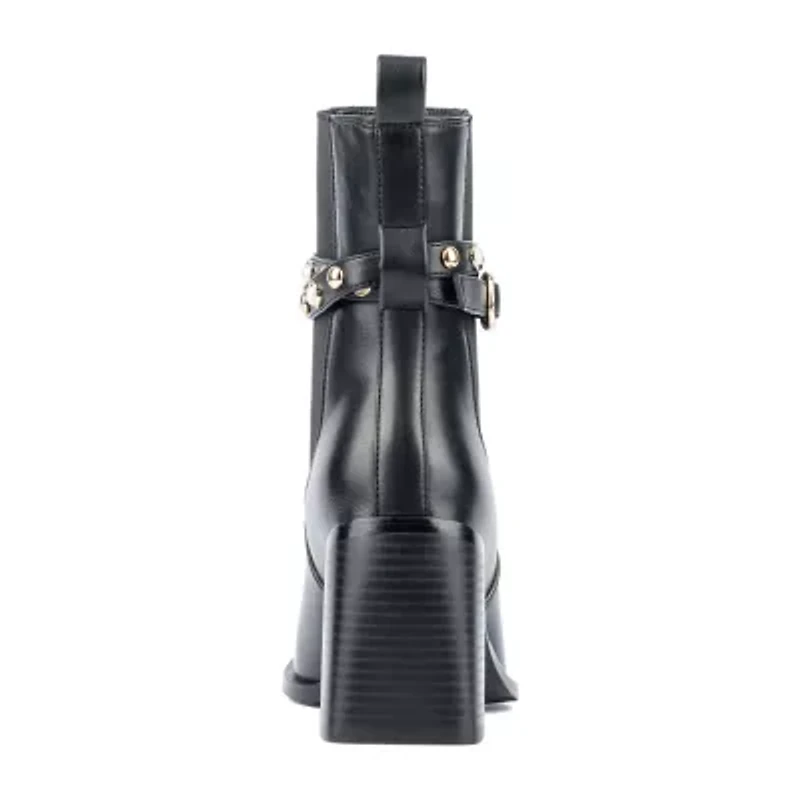 Torgeis Womens Ivy Stacked Heel Booties