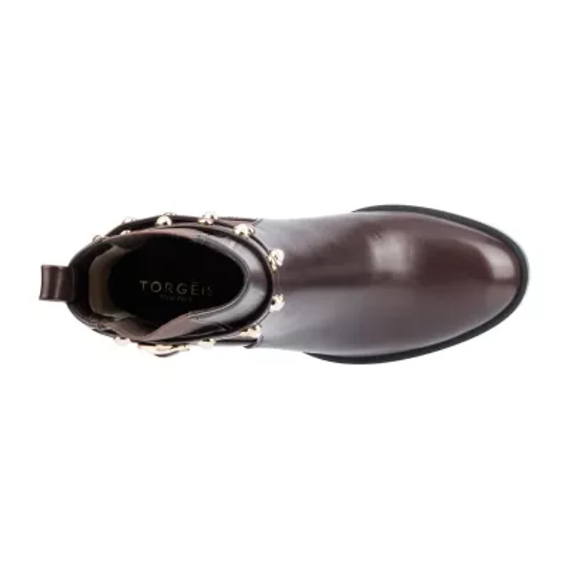 Torgeis Womens Ivy Stacked Heel Booties