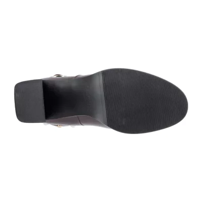 Torgeis Womens Ivy Stacked Heel Booties