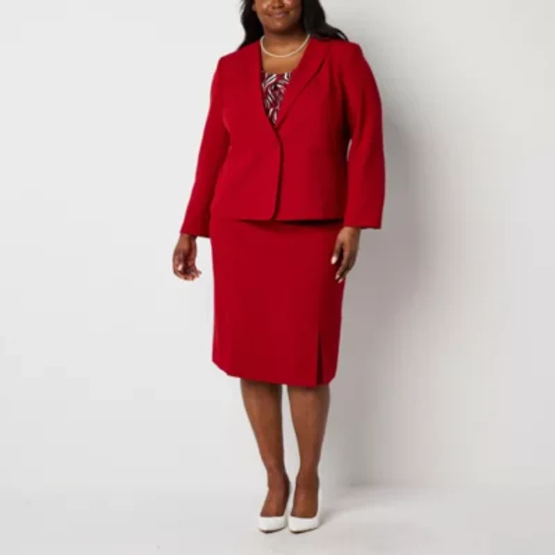 Black Label by Evan-Picone Womens Plus Suit Skirt