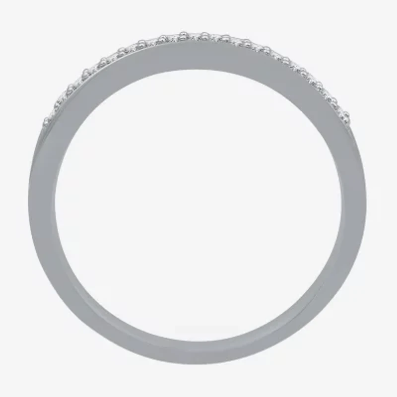 I Said Yes (H-I / I1) Womens 1/10 CT. T.W. Lab Grown White Diamond Sterling Silver Band