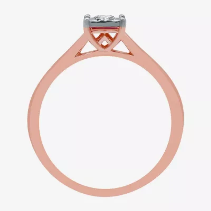 I Said Yes (H-I / I1) Womens 1/4 CT. T.W. Lab Grown White Diamond 14K Rose Gold Over Silver Sterling Solitaire Bridal Set