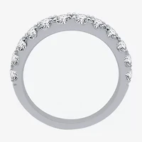 (H-I / I1) Womens 4 CT. T.W. Lab Grown White Diamond 10K Gold Pear Side Stone Halo Bridal Set