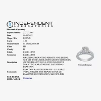 (H-I / I1) I Said Yes Womens 1 CT. T.W. Lab Grown White Diamond Sterling Silver or 14K Gold Over Silver Cushion Halo Bridal Set