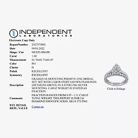 I Said Yes (H-I / I1) Womens 1 CT. T.W. Lab Grown White Diamond Sterling Silver or 14K Gold Over Silver Pear Side Stone Halo Bridal Set