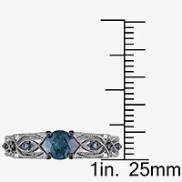 Womens 3/4 CT. T.W. Natural Blue Diamond 10K Gold Round Engagement Ring
