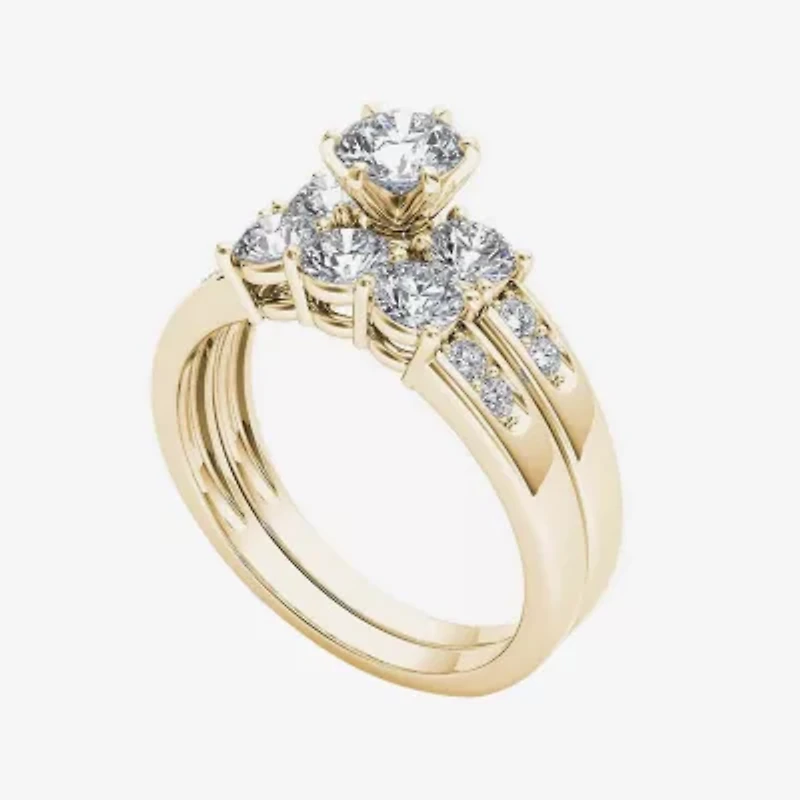 1 1/2 CT.T.W. Natural Diamond 14K Yellow Gold Bridal Set