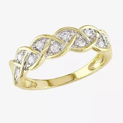 Womens 2MM 1/4 CT. T.W. Natural White Diamond 10K Gold Anniversary Band