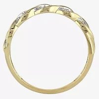 Womens 2MM 1/4 CT. T.W. Natural White Diamond 10K Gold Anniversary Band
