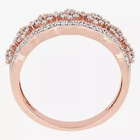 Womens 2.5MM 1/2 CT. T.W. Natural White Diamond 10K Rose Gold Anniversary Band