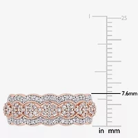 Womens 2.5MM 1/2 CT. T.W. Natural White Diamond 10K Rose Gold Anniversary Band