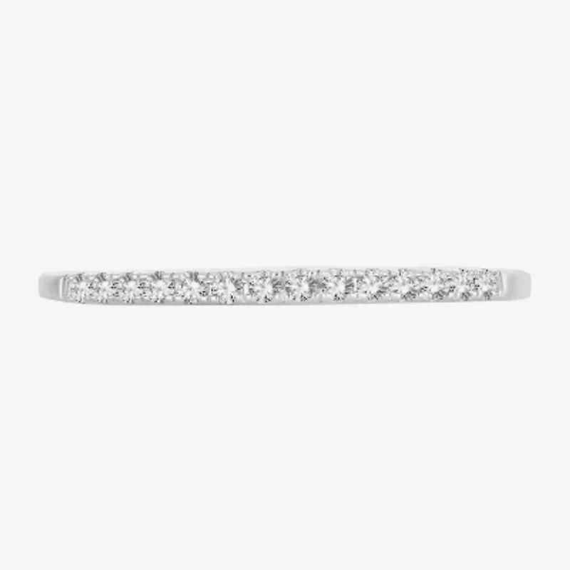 Womens 1/10 CT. T.W. Natural White Diamond 10K Gold Wedding Band