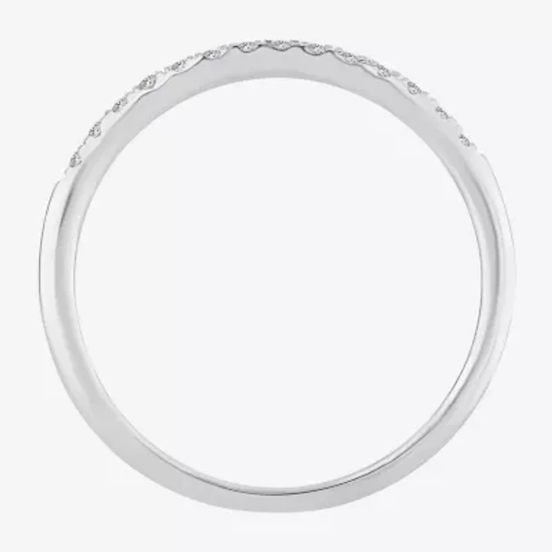 Womens 1/10 CT. T.W. Natural White Diamond 10K Gold Wedding Band