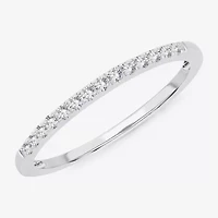 Womens 1/10 CT. T.W. Natural White Diamond 10K Gold Wedding Band