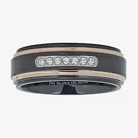 Mens 8MM 1/ CT. T.W. Natural White Diamond Tungsten Wedding Band