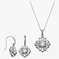 100 Facets by DiamonArt® Cubic Zirconia 2-pc Drop Earrings and Necklace Set