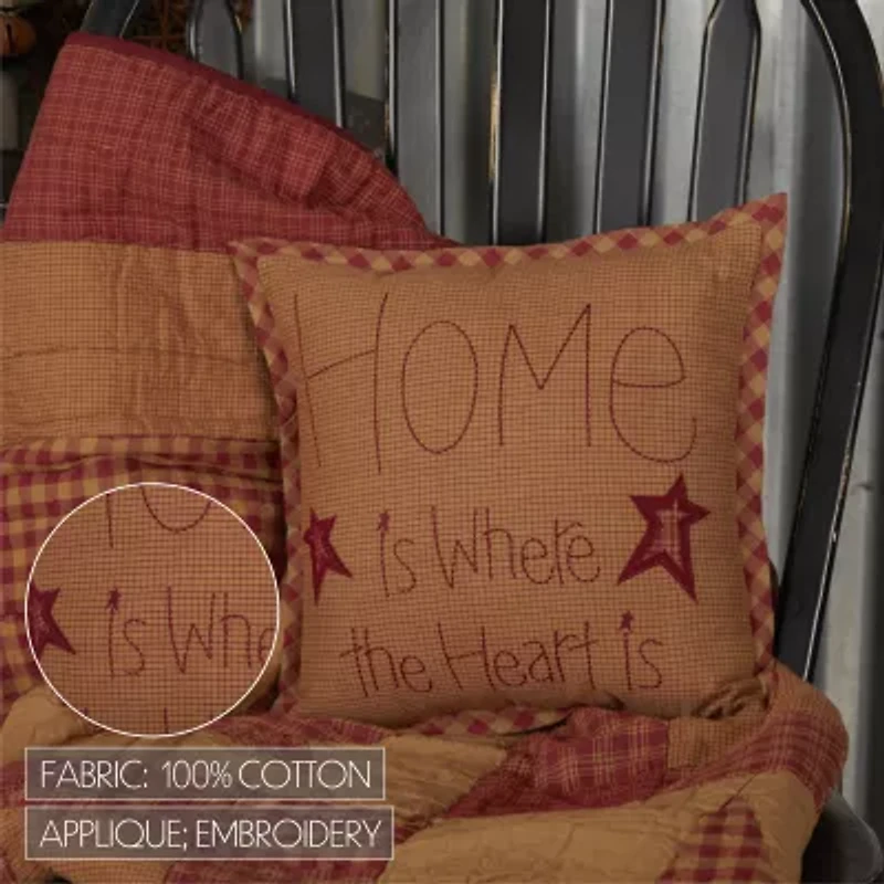 VHC Brands Ninepatch Star Square Throw Pillow