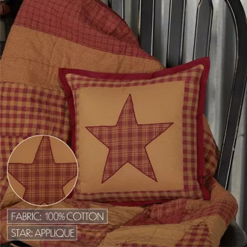 VHC Brands Ninepatch Star Square Throw Pillow