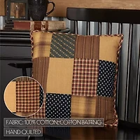 VHC Brands Patriotic Patch Square Throw Pillow