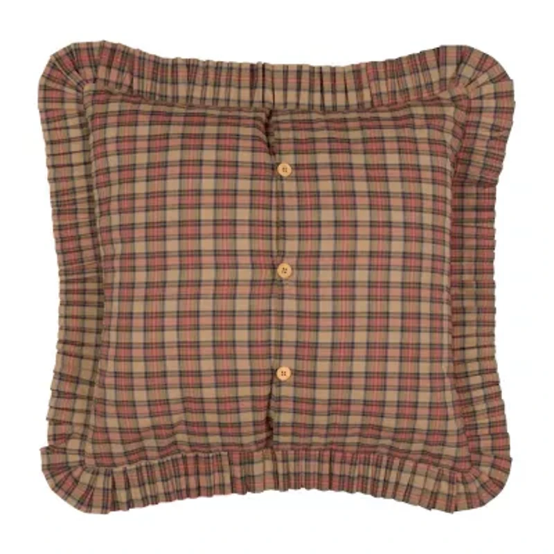 VHC Brands Cinnamon Plaid Reversible Euro Sham