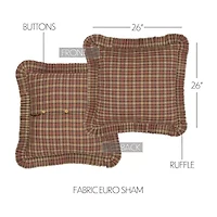 VHC Brands Cinnamon Plaid Reversible Euro Sham