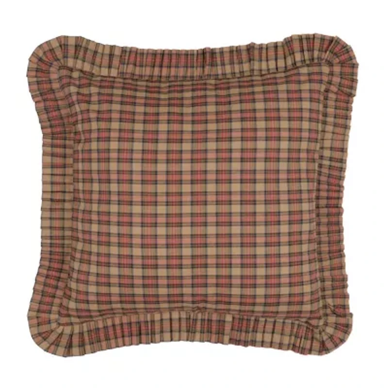 VHC Brands Cinnamon Plaid Reversible Euro Sham