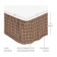 VHC Brands Cinnamon Plaid Bed Skirt