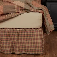 VHC Brands Cinnamon Plaid Bed Skirt