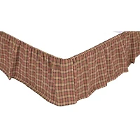 VHC Brands Cinnamon Plaid Bed Skirt