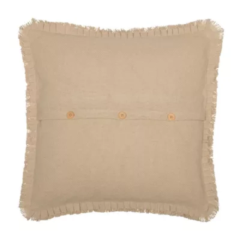 VHC Brands Veranda Burlap Natural Reversible Euro Sham