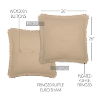 VHC Brands Veranda Burlap Natural Reversible Euro Sham