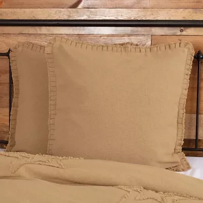 VHC Brands Veranda Burlap Natural Reversible Euro Sham