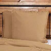 VHC Brands Veranda Burlap Natural Reversible Euro Sham