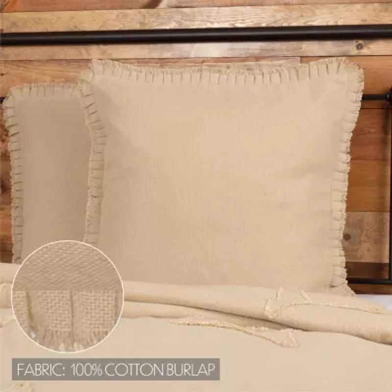 VHC Brands Veranda Burlap Natural Reversible Euro Sham