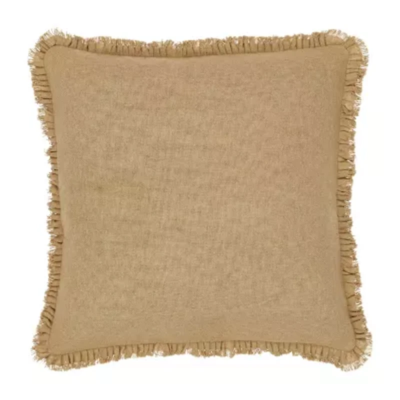 VHC Brands Veranda Burlap Natural Reversible Euro Sham