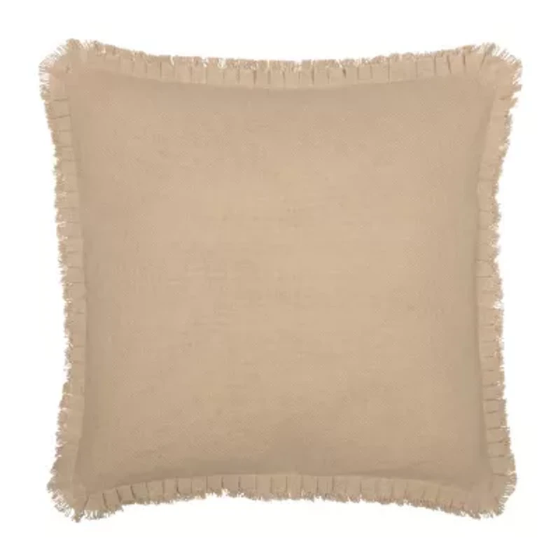 VHC Brands Veranda Burlap Natural Reversible Euro Sham