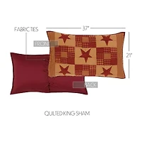 VHC Brands Cody Burgundy Star Reversible Pillow Sham