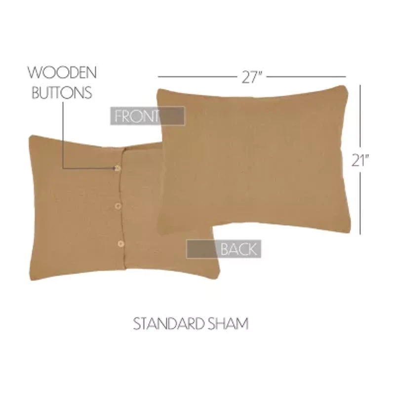 VHC Brands Veranda Burlap Natural Reversible Pillow Sham