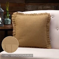 VHC Brands Veranda Burlap Natural 16x16 Throw Pillow