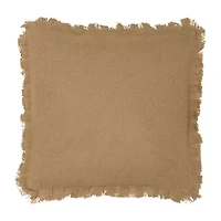 VHC Brands Veranda Burlap Natural 16x16 Throw Pillow