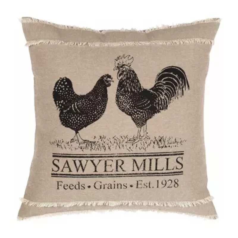 VHC Brands Miller Farm Poultry 18x18 Throw Pillow