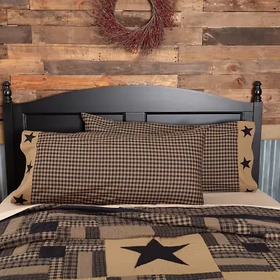 VHC Brands Country Check Star Pillowcases