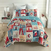 Your Lifestyle By Donna Sharp Retro Christmas Reversible Quilt Set