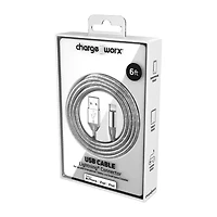 Chargeworx 6ft Lightning Cable Cell Phone Charger