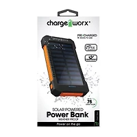 Chargeworx 10000Mah Premium Solar Power Bank with Dual USB Ports