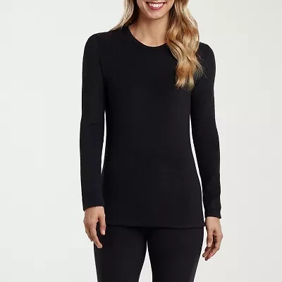 Cuddl Duds Womens Fleecewear Crew Neck Long Sleeve Thermal Shirt