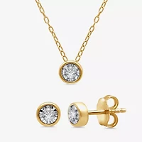 1/4 CT. T.W. Lab Grown White Diamond 14K Gold Over Silver or Sterling Round 2-pc. Jewelry Set