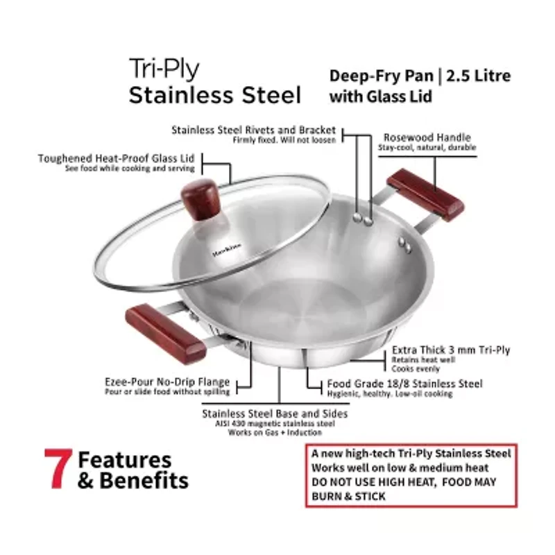 Hawkins Stainless Steel Tr-Ply 10" Frying Pan