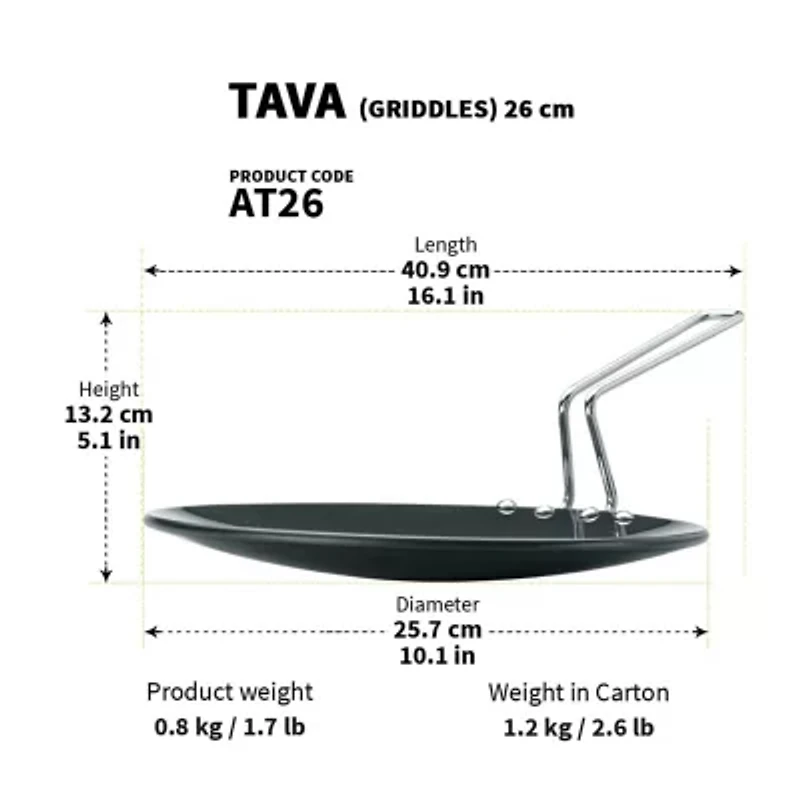 Hawkins Hard Anodized Tava 10" Pan